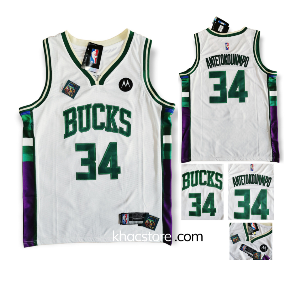 Áo bóng rổ Nba Jersey Bucks 34 hiphop kpop Thun ba lỗ unisex nam nữ big over size thể thao gym Áo bóng chày