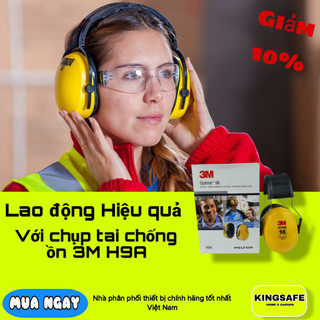 Tai nghe chống ồn 3M H9A giảm ồn 27dB, Kiểu dáng hiện đại, ôm kín khít vành tai người dùng,