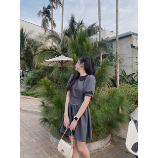 Đầm cổ bèo dáng xoè (ẢNH THẬT)