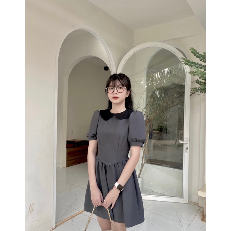 Đầm cổ bèo dáng xoè (ẢNH THẬT)