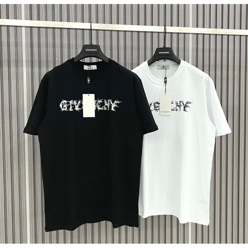 Áo phông thun nam nữ Givenchy logo cây dừa, form đứng phối đồ sắc nét