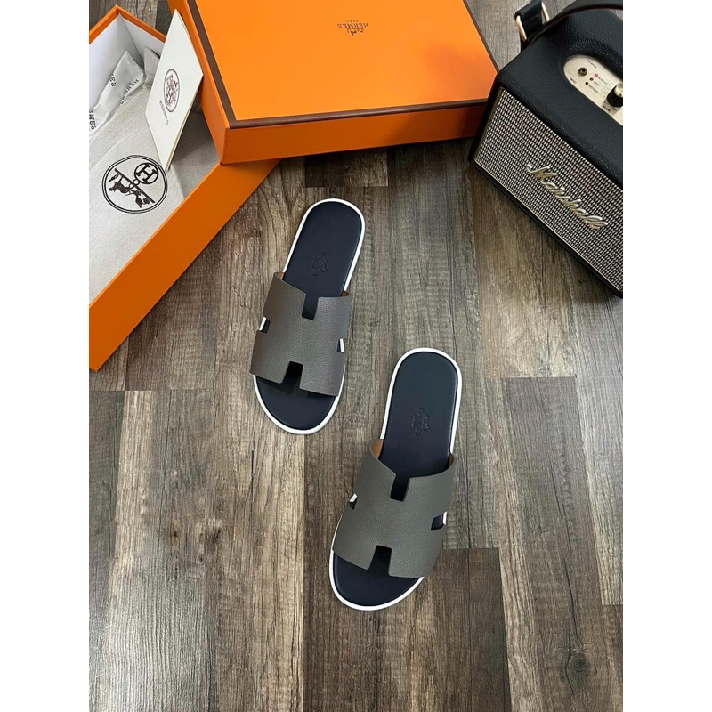 !! Dép lê Hm nam !! dép lê da nam , hàng SC đế gỗ có sẵn , full box bill đầy đủ