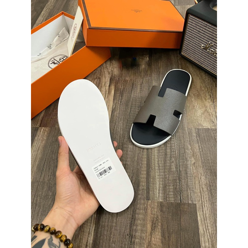 !! Dép lê Hm nam !! dép lê da nam , hàng SC đế gỗ có sẵn , full box bill đầy đủ