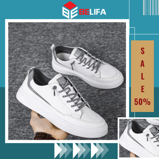 Giày sneaker hàn quốc, thể thao nam trắng, giày nam đen trắng trẻ trung BELIFA STORE mã GMT