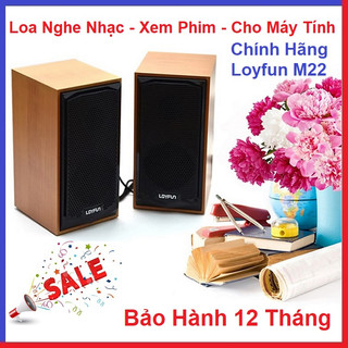 Loa máy tính, chính hãng loyfun, model m22, lắp cho laptop, pc, loa stereo 2.0, loa dùng cho cây vi tính để bàn - giá rẻ