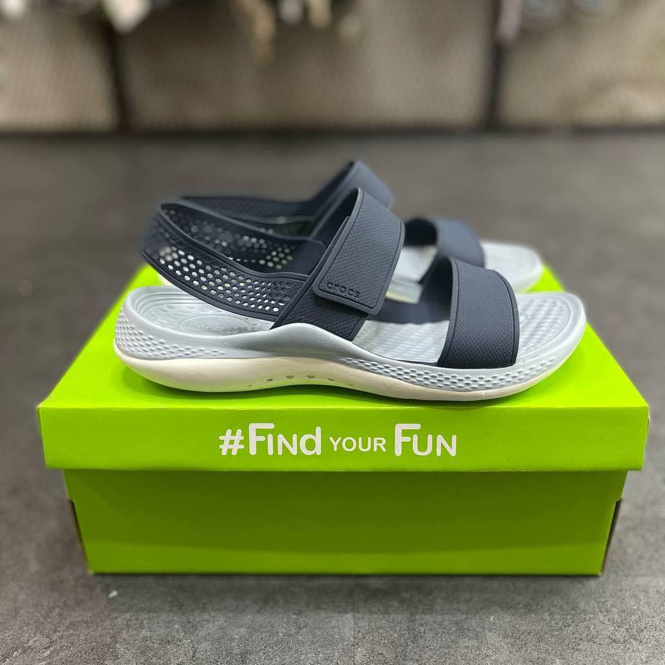 Sandal đi biển Literide 360 nhựa  tế bào êm, mềm, dẻo, đi mưa, lội nước, màu Ghi Xanh