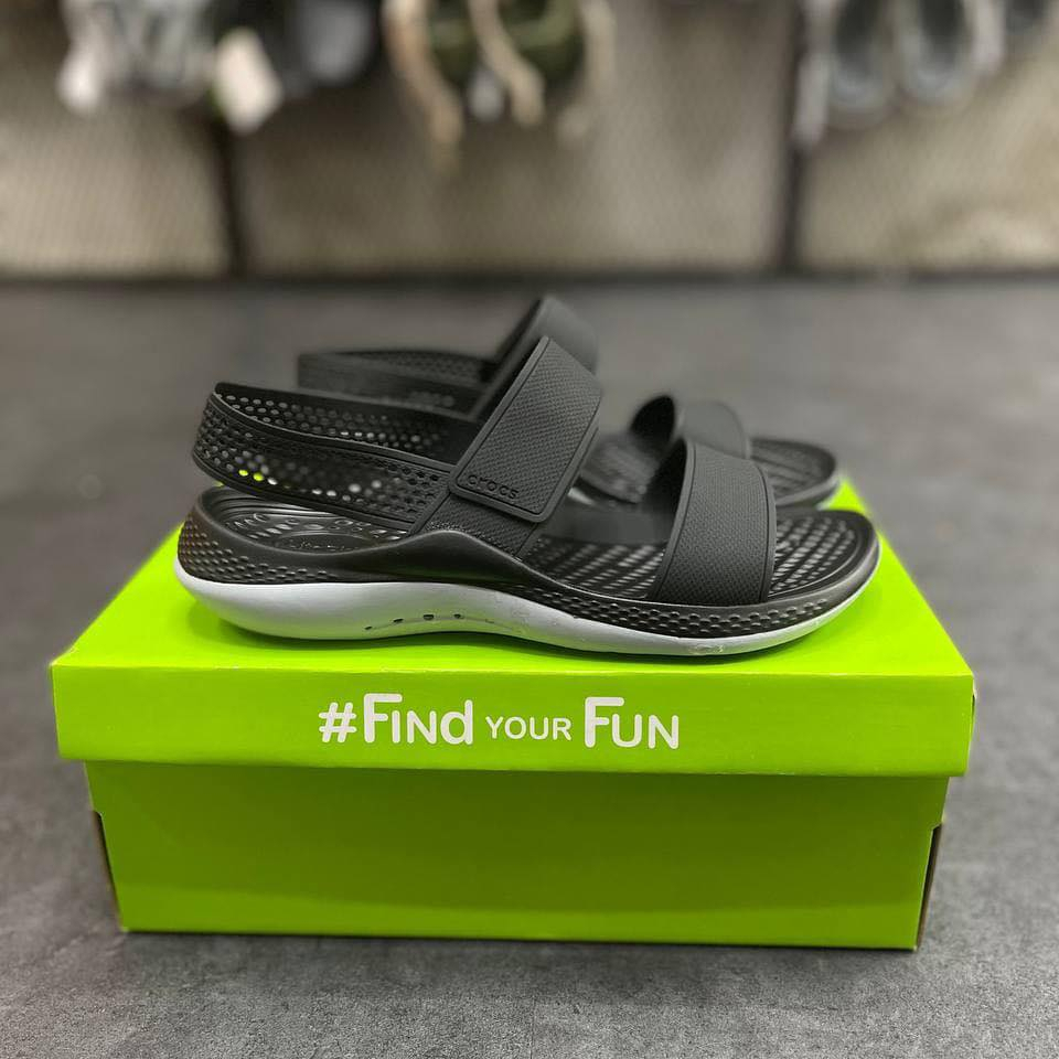 Sandal đi biển Literide 360 nhựa  tế bào êm, mềm, dẻo, đi mưa, lội nước, màu Ghi Xanh