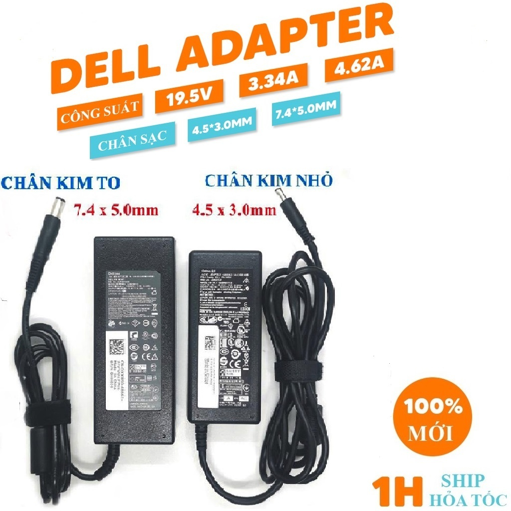 Sạc Máy Tính Laptop Dell 65W /45W / 90W Chân To/ Chân Nhỏ