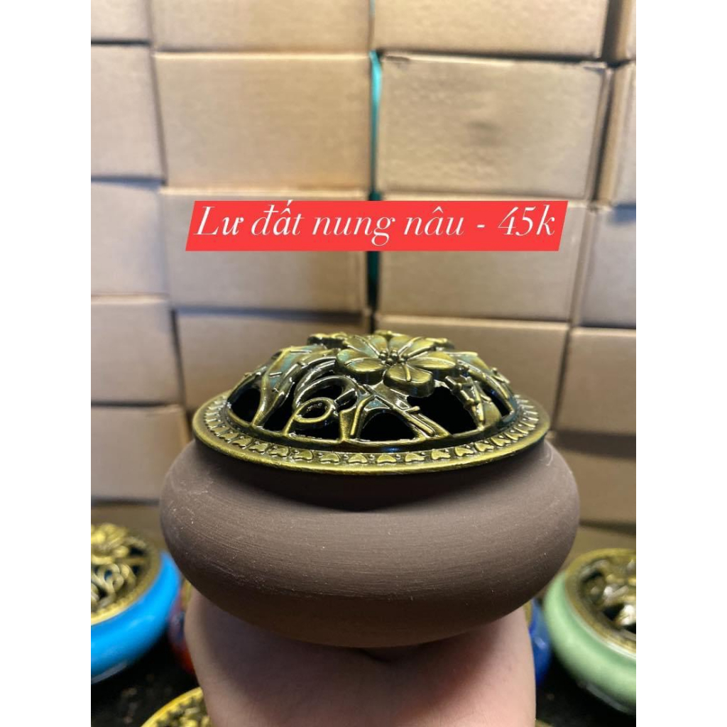 Lư đất nung xông nụ Trầm