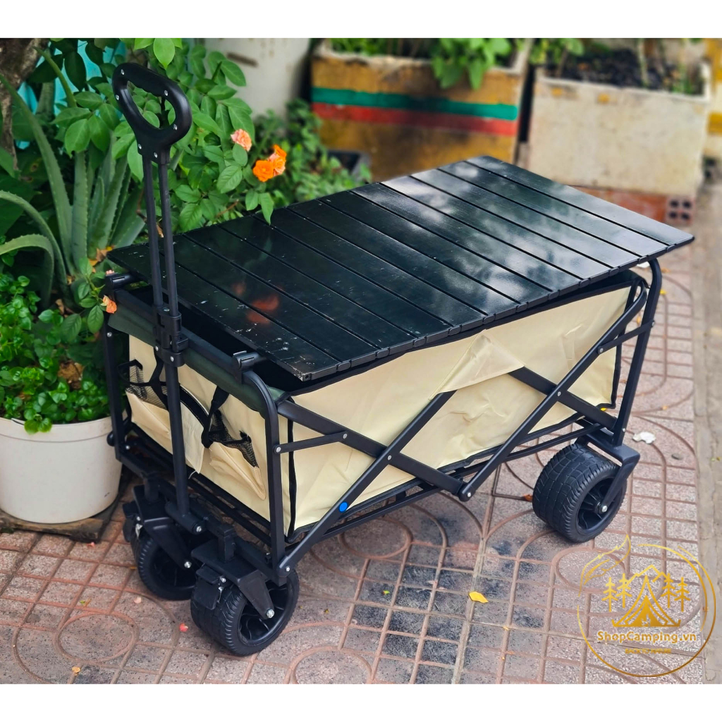 Xe kéo dã ngoại gấp gọn, xe đựng đồ bánh lớn cho du lịch, cắm trại dã ngoại Camping VietNam