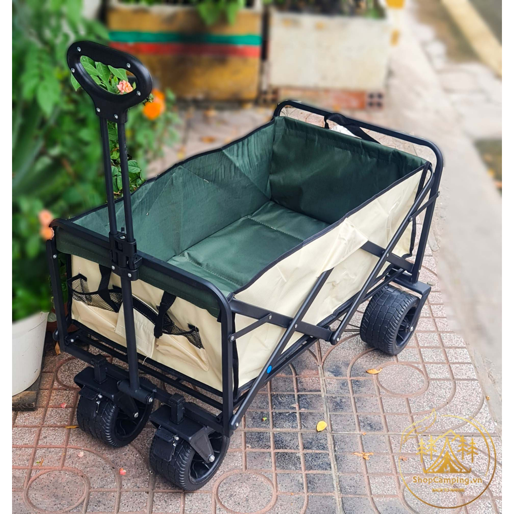 Xe kéo dã ngoại gấp gọn, xe đựng đồ bánh lớn cho du lịch, cắm trại dã ngoại Camping VietNam