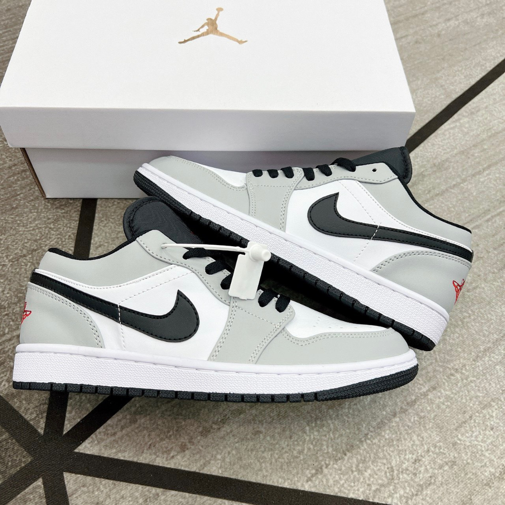Giày Sneaker JD xám chỉ đỏ cao cấp, giày jd xám Smoke nam nữ