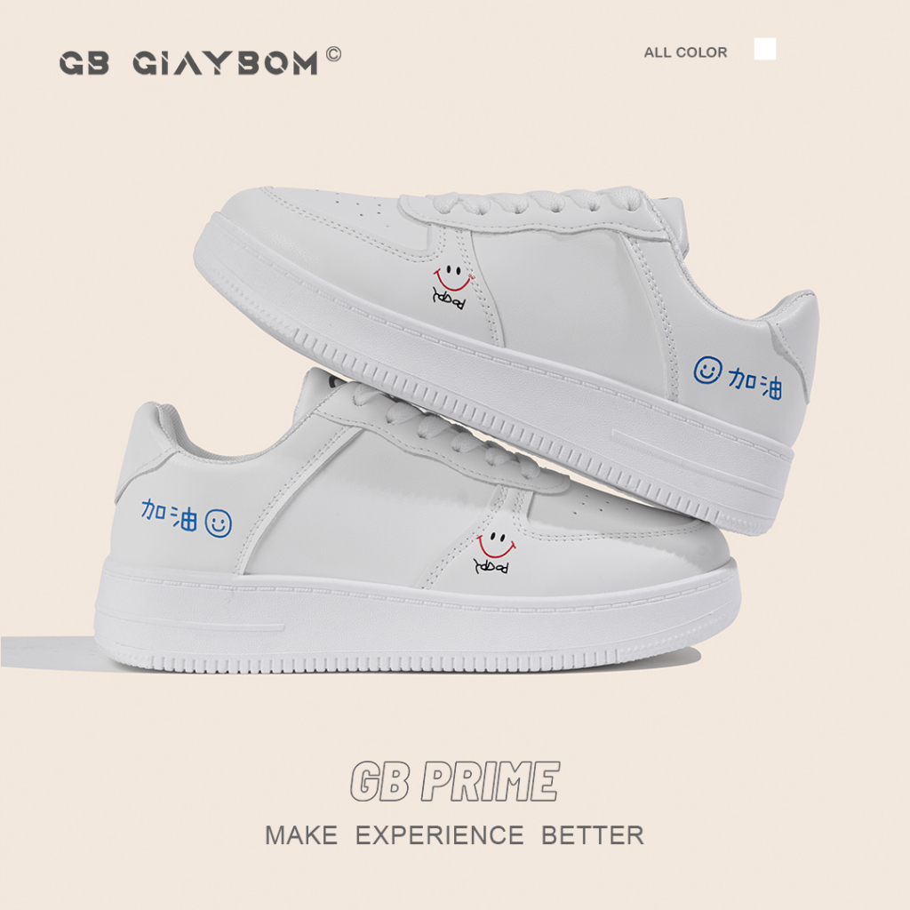 Giày Sneaker Nữ Đế Bằng Da Mềm Êm Chân Thích Hợp Đi Học, Làm, Chơi Màu Trắng GiayBOM GB Classics B1642