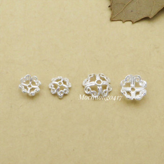 [S925] Set 2 Charm bạc ốp cánh hoa 6-8mm - MH248 MOCHUONG JEWELRY