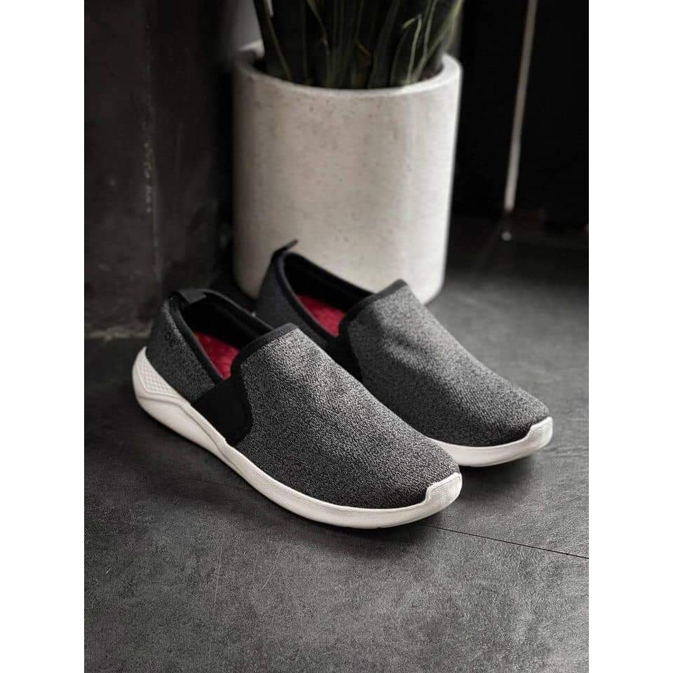 Giày vải nam slipon liter màu đen lưới k hôi chân, êm , nhẹ, masat tốt hàng mới 2022