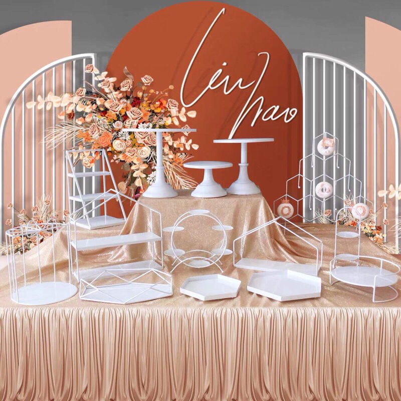 Bộ Khay Bánh Cakestand Bắc Âu Vintage bày bàn Tiệc Khai Trương, Sinh Nhật, Teabreak bánh ngọt 🍰