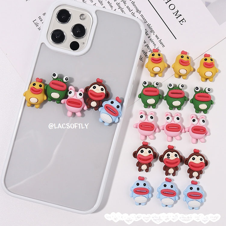 Charm môi trề mắt trố - Phụ kiện trang trí kẹp tóc, dán Jibbitz, vỏ ốp điện thoại, khung tranh DIY