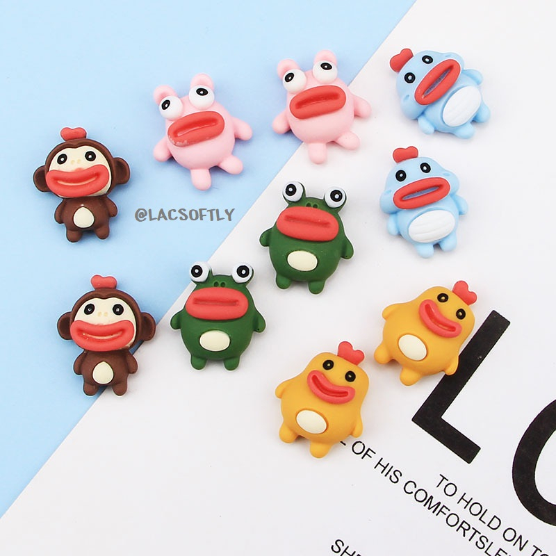 Charm môi trề mắt trố - Phụ kiện trang trí kẹp tóc, dán Jibbitz, vỏ ốp điện thoại, khung tranh DIY