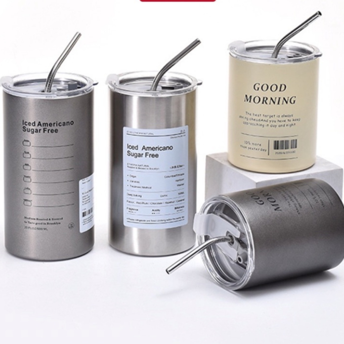 Bình đựng nước JYoohome - Ly giữ nhiệt Iced Americano inox 304 cao cấp không gỉ uống cà phê dùng văn phòng
