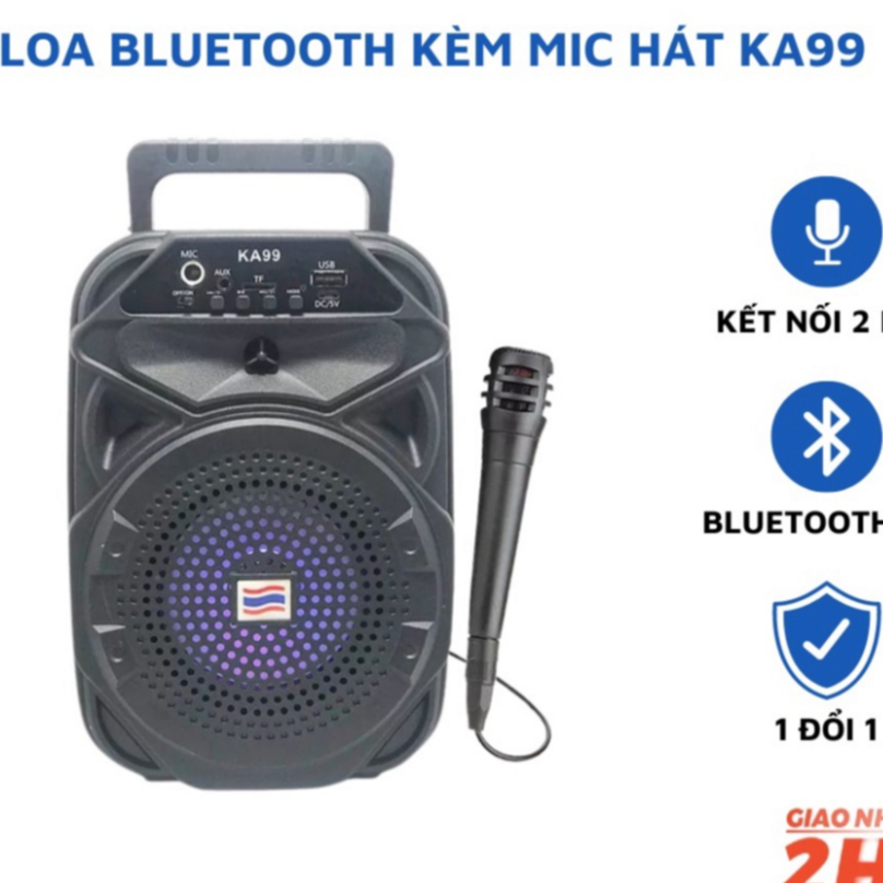 Loa bluetooth karaoke mini Lz4107 - Micro karaoke bluetooth không dây âm thanh chuẩn speaker có đèn led [TẶNG KÈM 1 MÍC]
