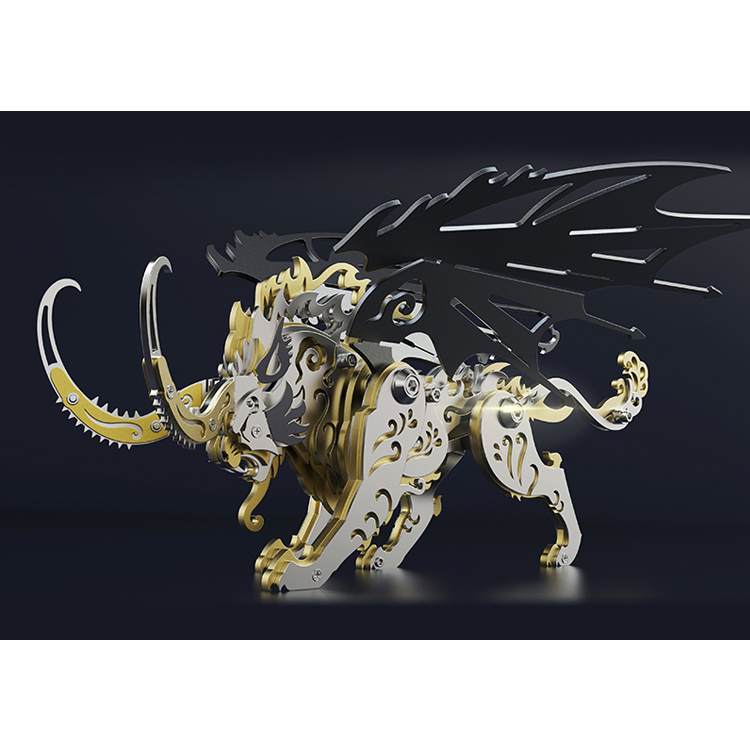 Mô Hình Lắp ghép 3d Kim Loại dùng vít tứ linh_ long lân quy phượng