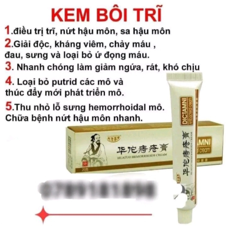 Kem bôi trĩ nội,trĩ ngoại loại 20gram, hàng có sẵn