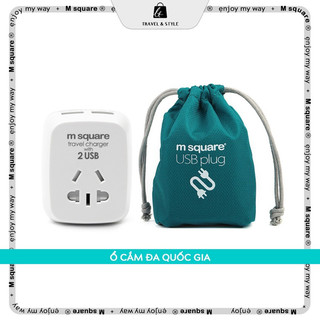 Ổ cắm du lịch quốc tế đa năng cao cấp có cổng Usb Msquare® Chính hãng giá tốt