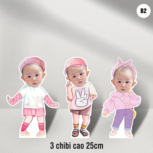 B2 - Combo trang trí sinh nhật BÉ GÁI màu hồng