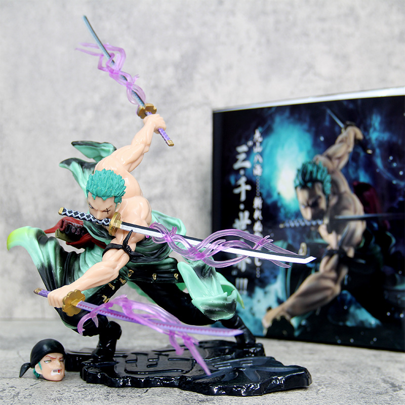 Mô hình One Piece Roronoa Zoro 3000 Thế Giới POP cao 20cm, Nặng 750G - Mô Hình Zoro trang trí One Piece Figure