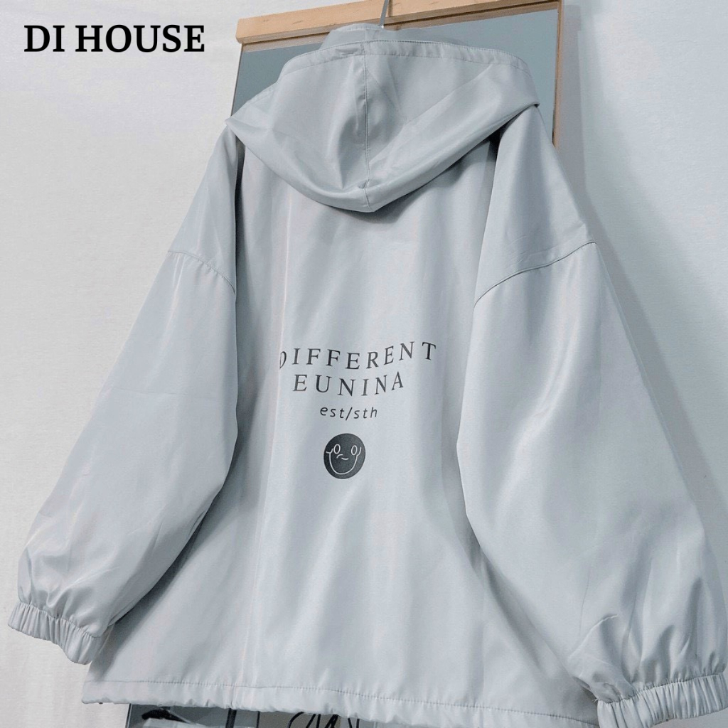 Áo khoác dù 2 lớp unisex nam nữ có mũ trùm chống nắng đi học đi chơi 11D