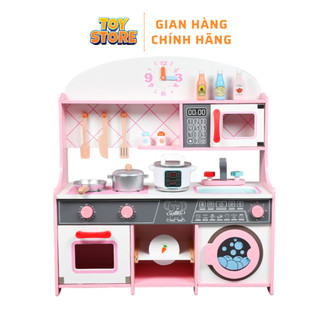 Bộ đồ chơi nấu ăn bếp gỗ cao 72cm cho bé toystore FUDAER