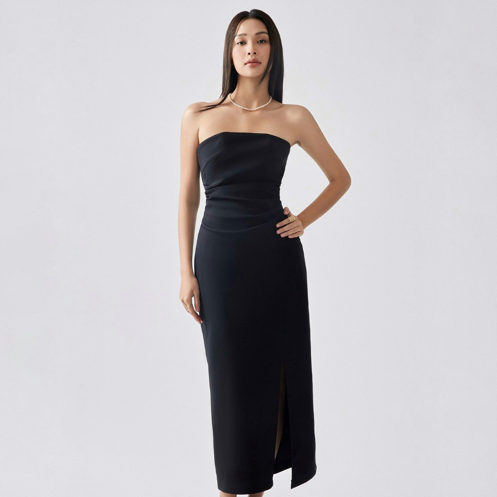 REINA - Đầm Strapless dress Black