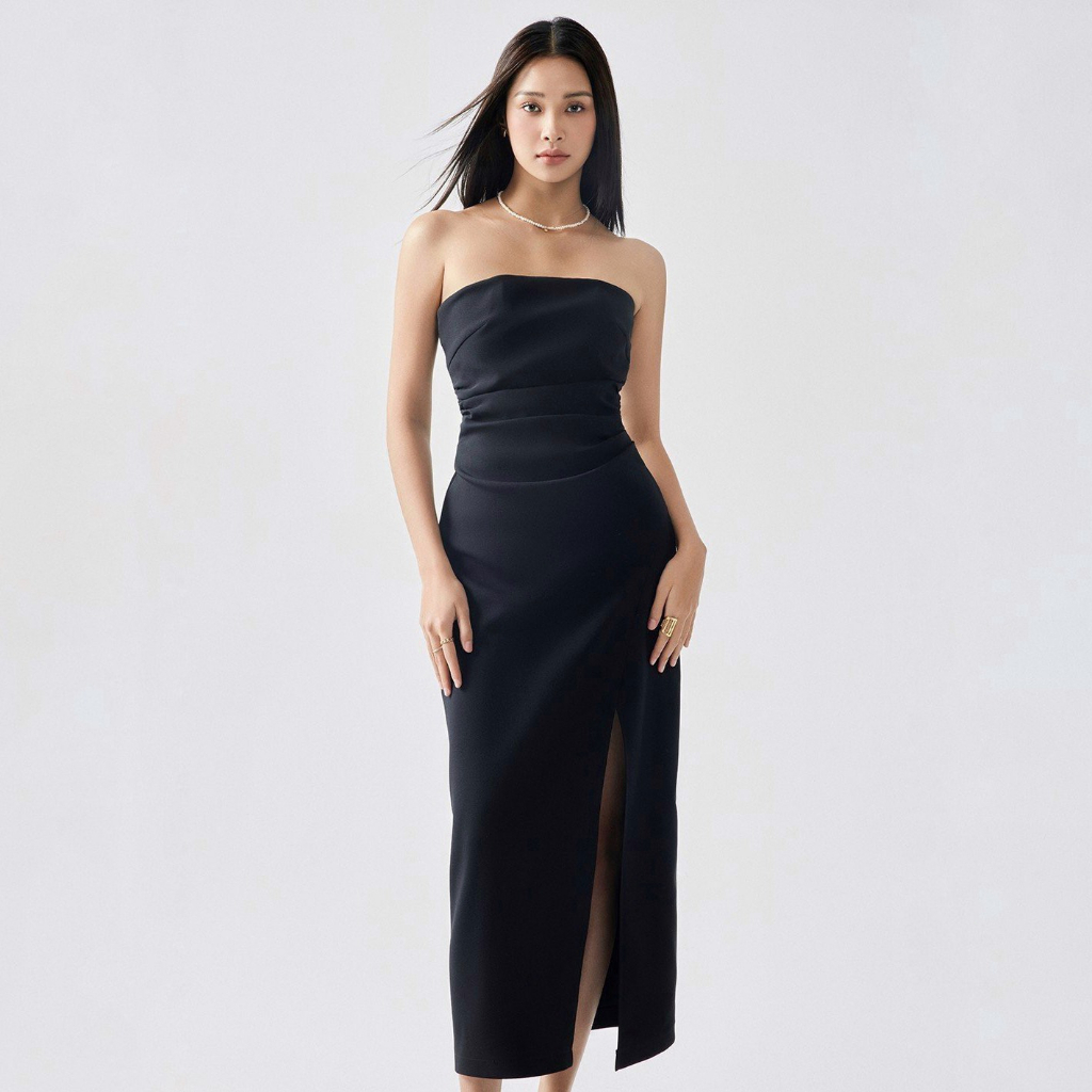 REINA - Đầm Strapless dress Black