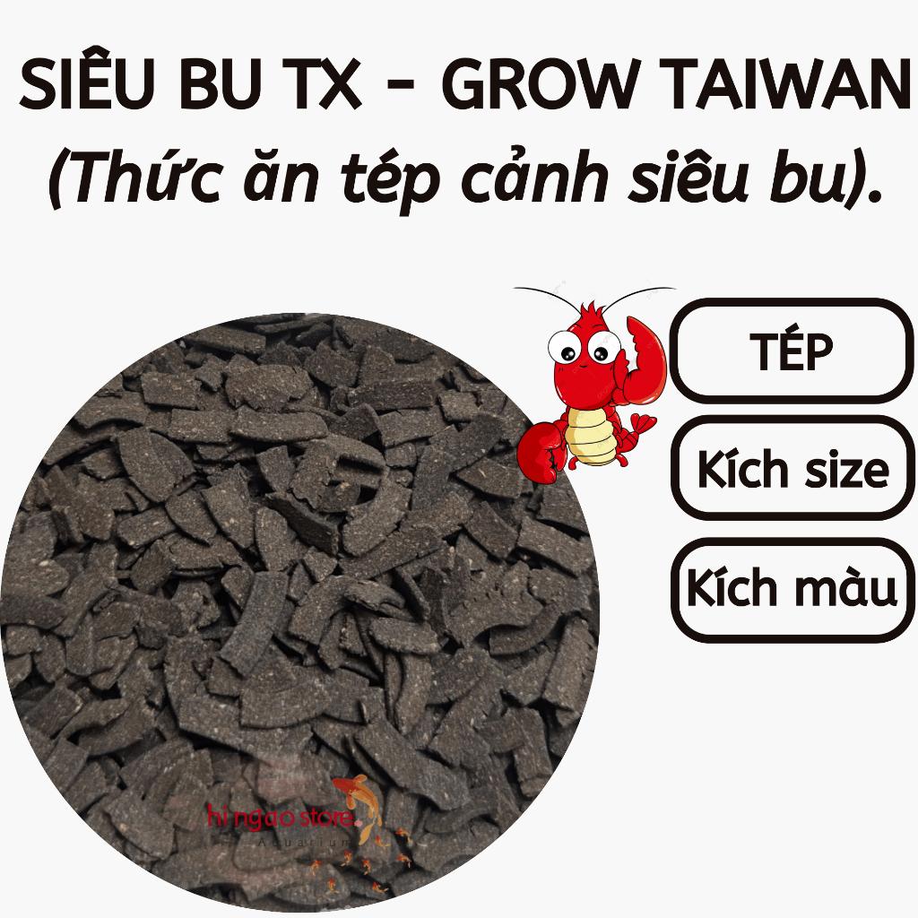Siêu Bu TX - Grow siêu đạm kích size và dinh dưỡng - Thức ăn cho tép cảnh siêu bu Đài Loan | Hingaostore.