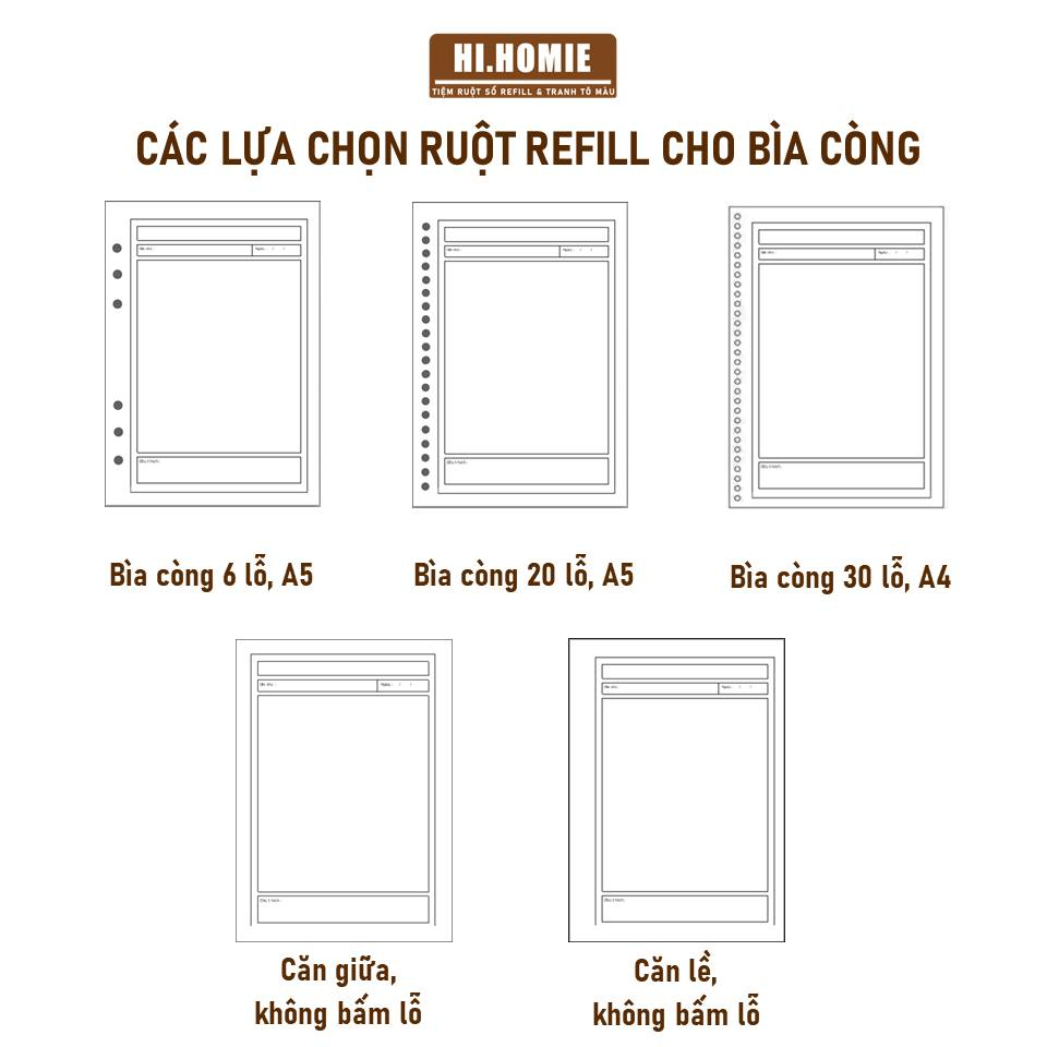 Habit Tracker - Sổ tay tạo thói quen mới | 100 trang Giấy refill, ruột sổ còng | A5, A4, B5 - Hi Homie