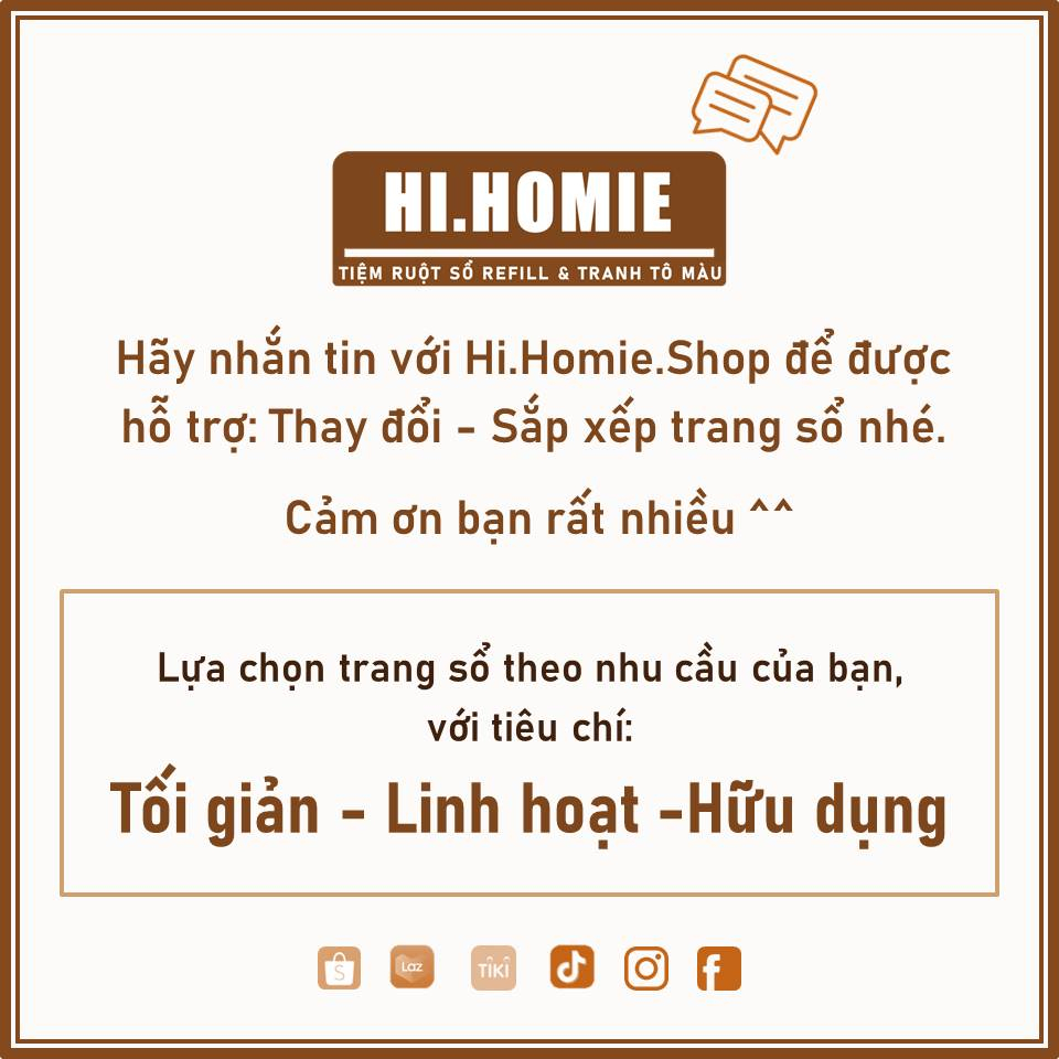 Habit Tracker - Sổ tay tạo thói quen mới | 100 trang Giấy refill, ruột sổ còng | A5, A4, B5 - Hi Homie