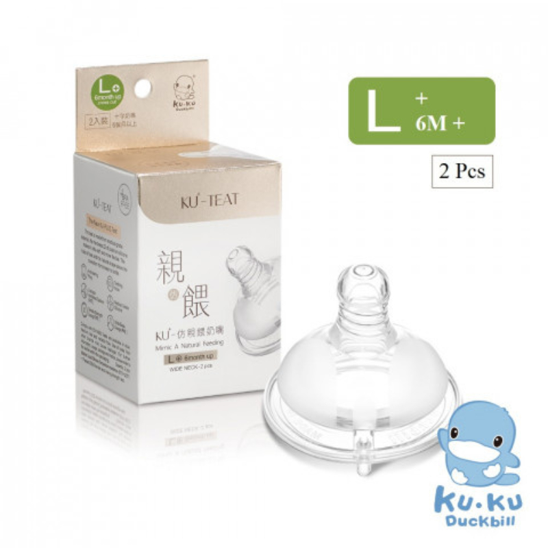 Ty thay bình sữa cổ rộng KU-Plus KU.KU DUCKBILL size S/M/L/XL dòng chảy chữ thập KU5296/KU5297/KU5298/KU5299