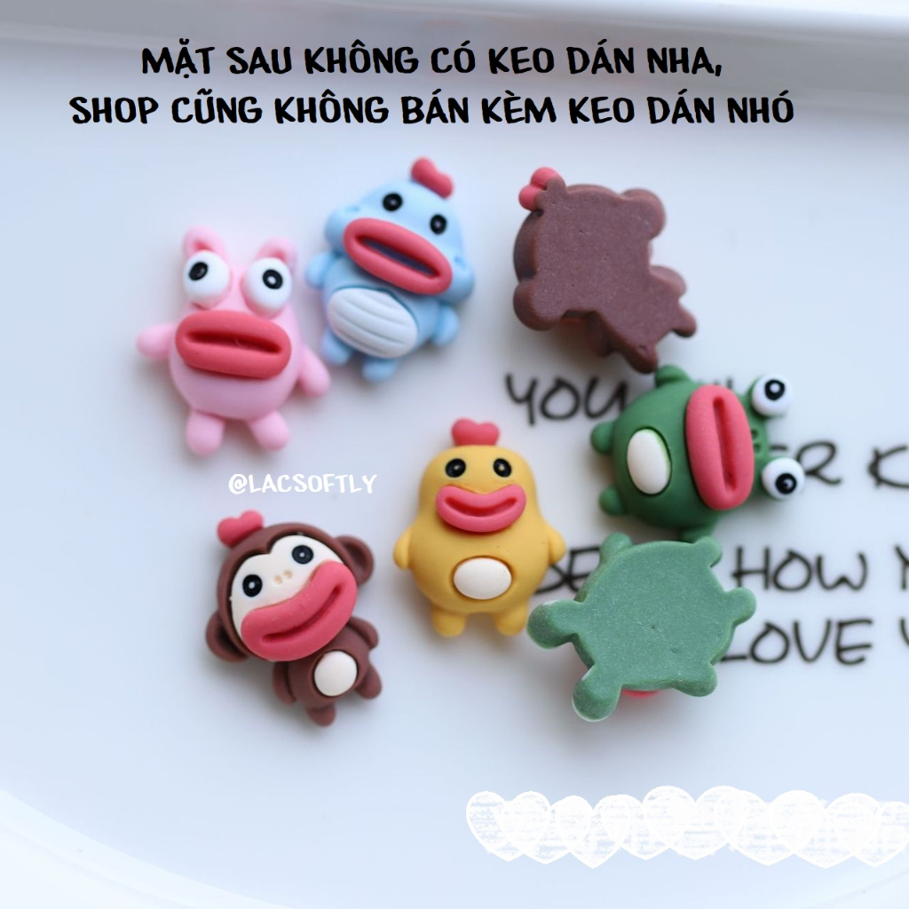 Charm môi trề mắt trố - Phụ kiện trang trí kẹp tóc, dán Jibbitz, vỏ ốp điện thoại, khung tranh DIY