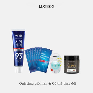 Combo kem đánh răng, miếng dán trắng răng, chỉ nha khoa, tẩy tế bào chết