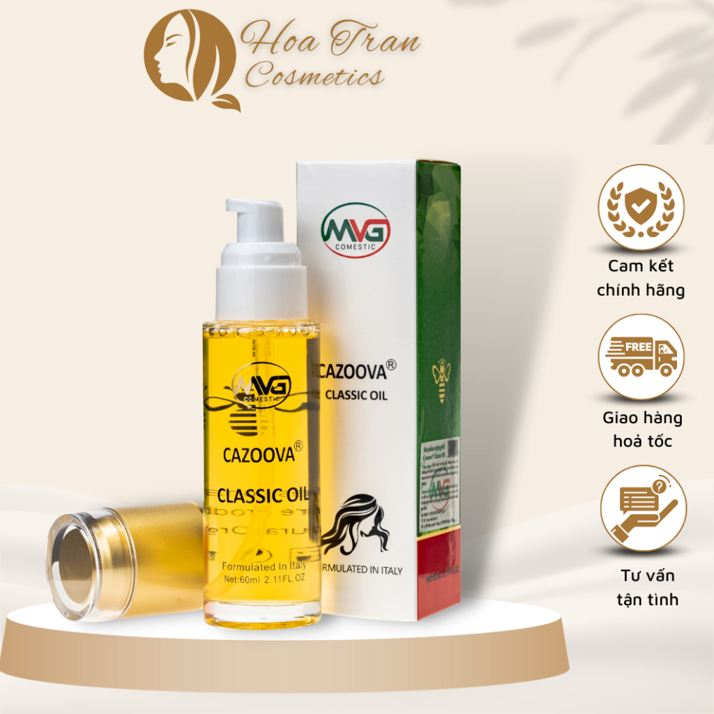Tinh Dầu Dưỡng Tóc Cazoova Classic Oil - Cấp Ẩm Phục Hồi Tóc Xơ Yếu Giúp Tóc Bóng Mượt Tăng Độ Đàn Hồi (60ml)