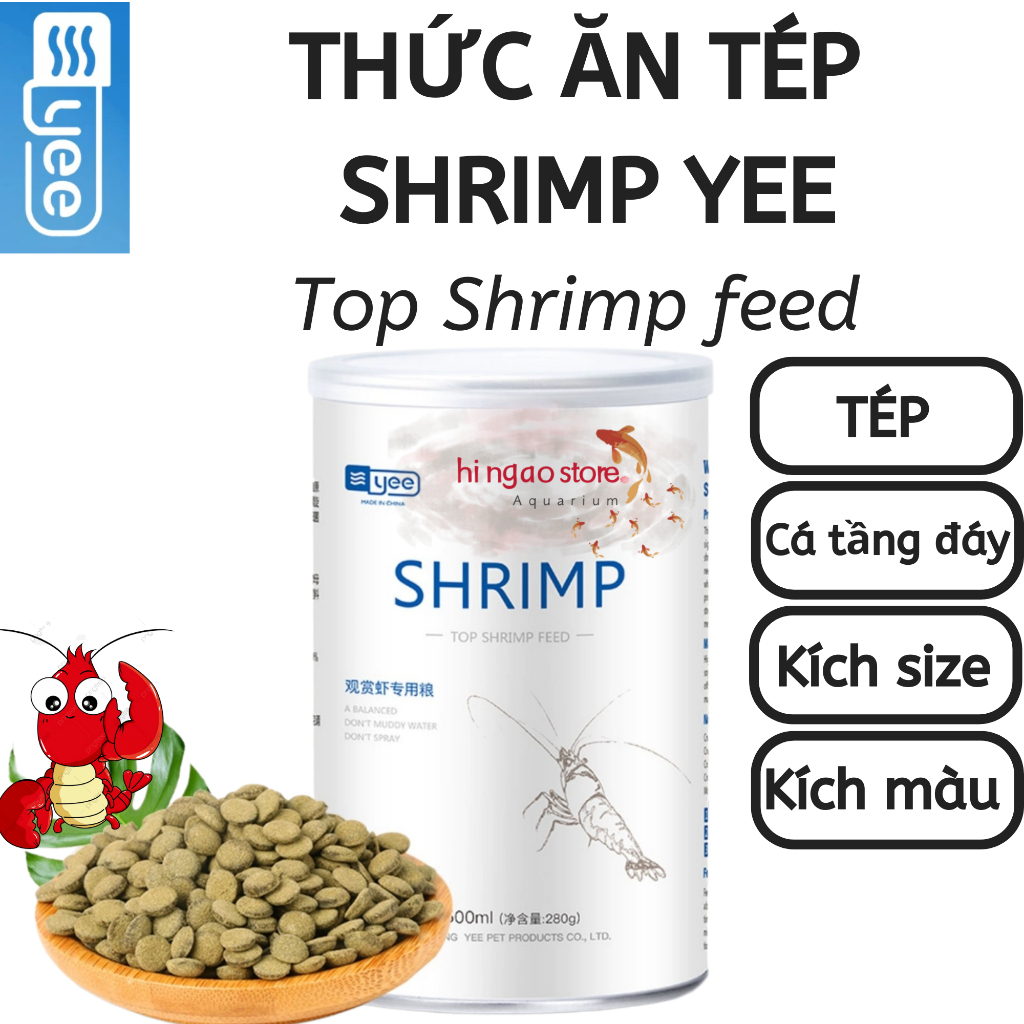 Shrimp Feed YEE thức ăn kích size, kích màu cho tép cảnh, cá tầng đáy - Thức ăn cho tép cảnh | Hingaostore.