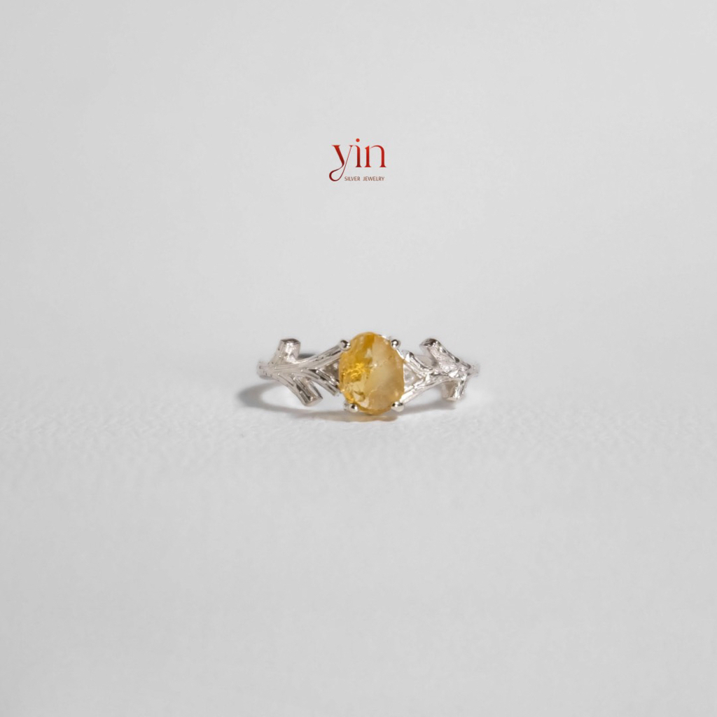 Nhẫn bạc nữ Anemane Citrine nữ tính - Yin Silver Jewelry