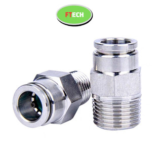 Đầu Nối Cắm Nhanh INOX PC Dùng Cho Các Loại Ống Hơi phi 04/06/08/10/12/16