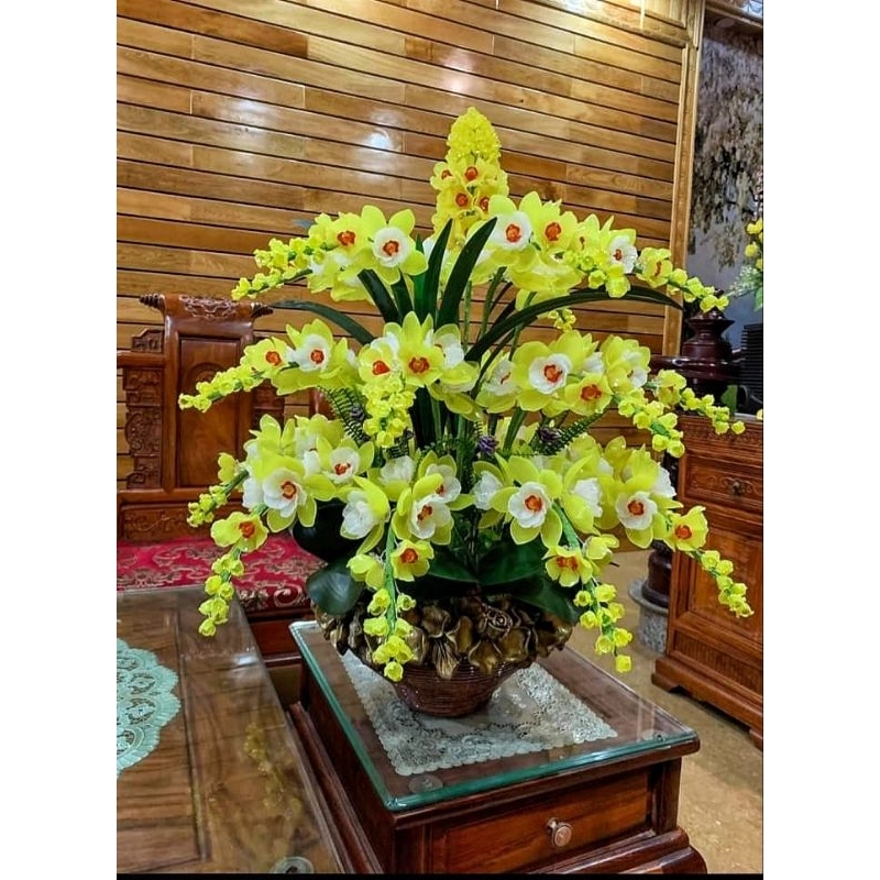 Nguyên liệu hoa pha lê tự làm k kèm bình cắm