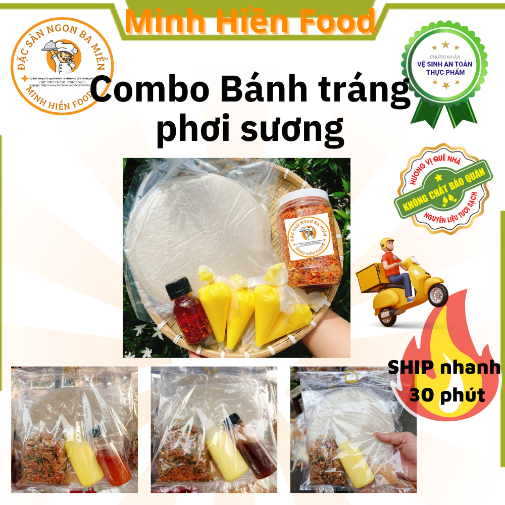 Bánh tráng phơi sương combo đồng giá, Combo bánh tráng phơi sương đồng giá, Ship toàn quốc