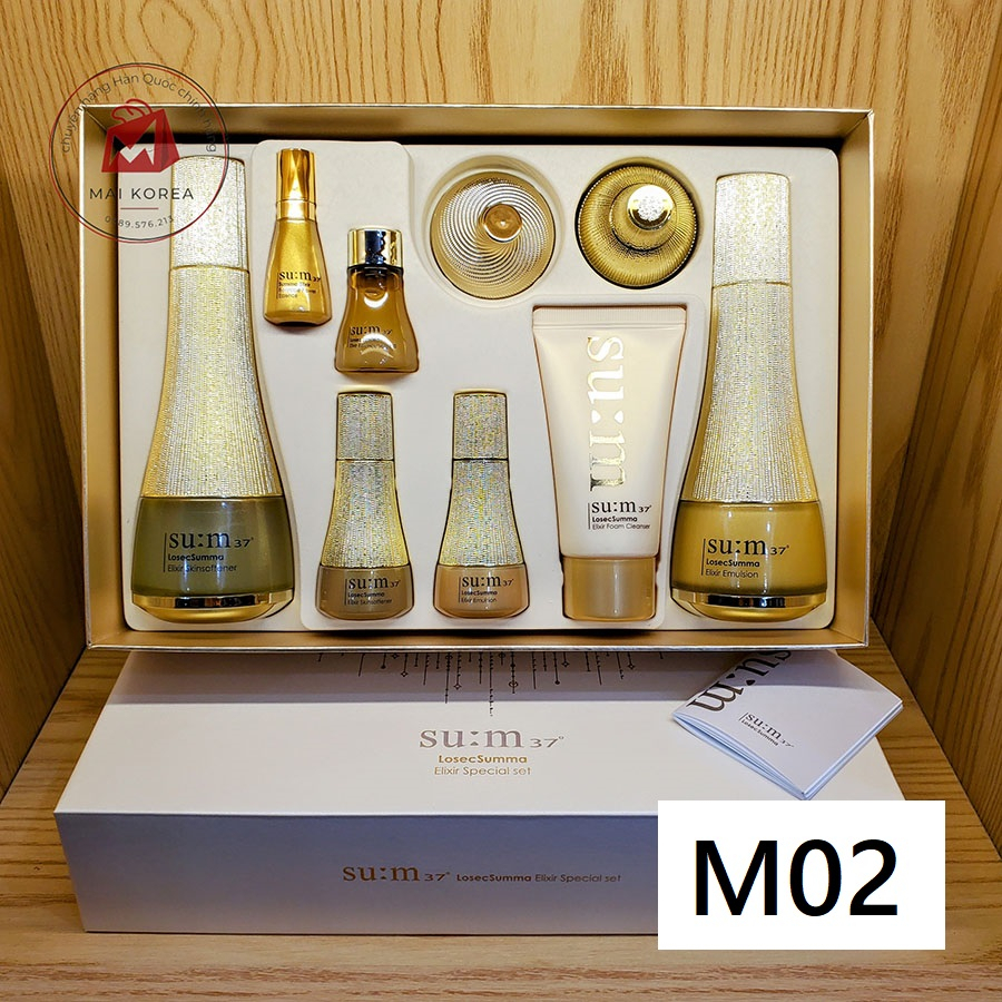 Set dưỡng da Sum vàng tái sinh LosecSumma Elixir 9 món sp cao cấp Hàn Quốc