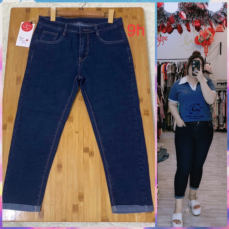 { Có Ảnh Thật } BIG SIZE Quần Jean Lửng 9 Tấc Lật Lai Size Đại 85-100kg