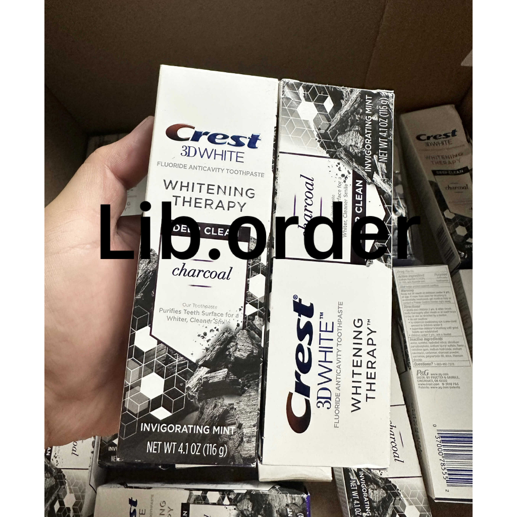 Kem đánh răng than tre Charcoal Crest 3D white 116g Date 2024