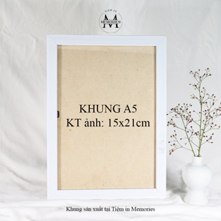  Khung ảnh treo tường để bàn - khung hình mặt kính mặt mica size a5 - Tiệm in Memories 