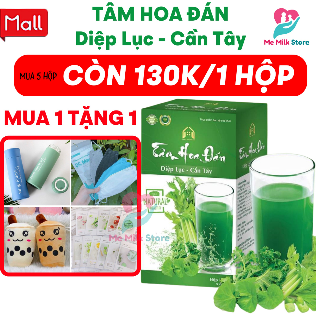 TÂM HOA ĐÁN DIỆP LỤC CẦN TÂY, NƯỚC UỐNG ĐẸP DA, GIẢM MỤN THÂM NÁM